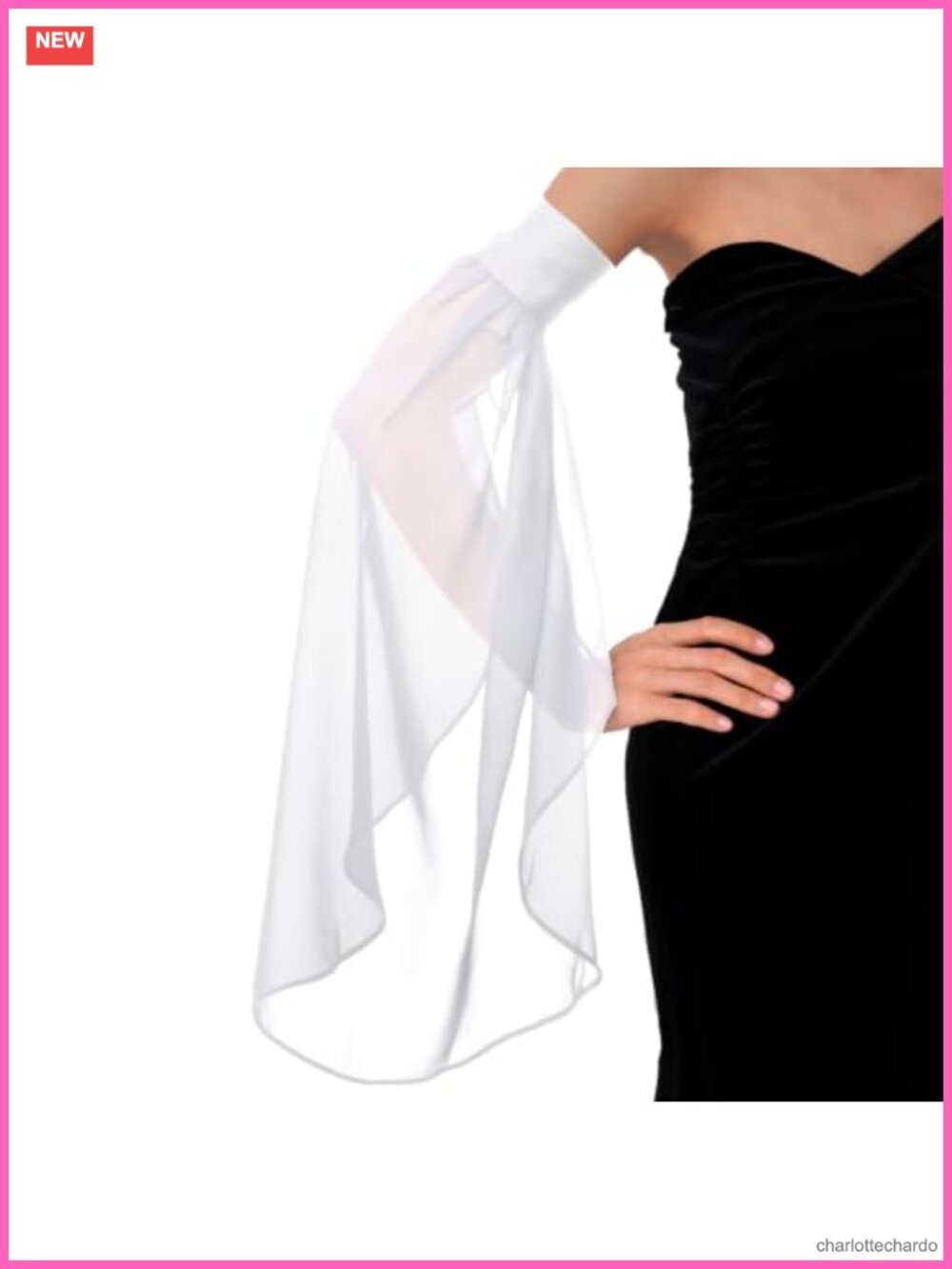 Tulle Bell Sleeve Gloves Detachable Chiffon Wedding Costume